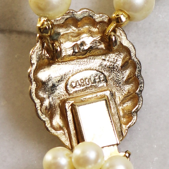 Carolee Elegant Six Strand Simulated Pearl Necklace with Gorgeous Clasp - Picture 9 of 15